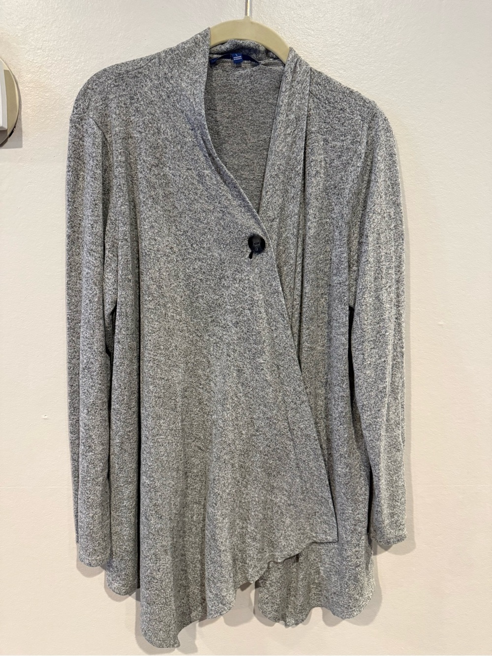 Apt. 9 Heather Gray Draped Button-Front Cardigan